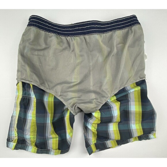 Tommy Bahama Relax Swim Trunks Mens L Green Blue Plaid Cargo Lined Preppy - Picture 9 of 13